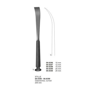 STILLE Osteotomes, curved 205 mm 10mm
