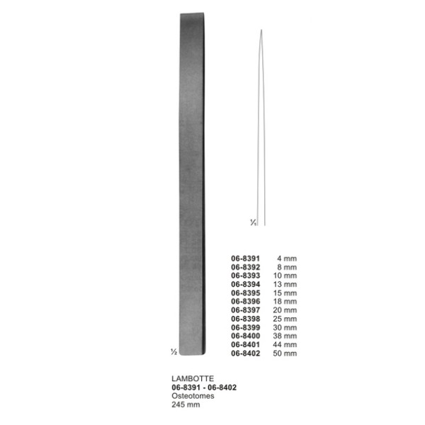 LAMBOTTE 119-OM8391 Osteotomes 245 mm 4mm