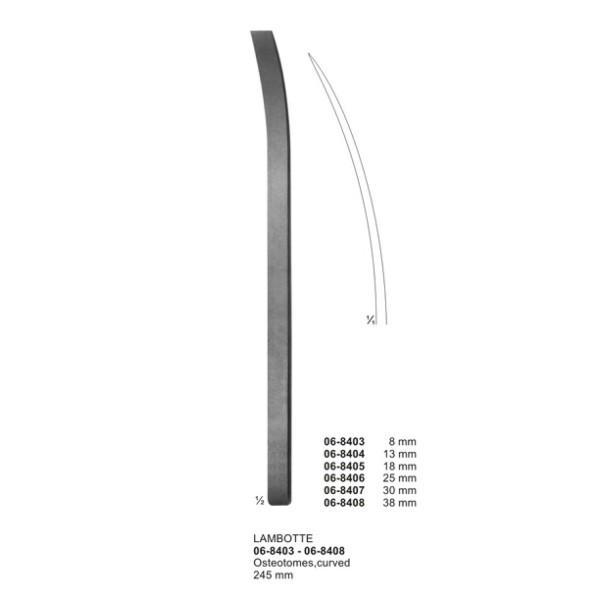 LAMBOTTE 119-OM8391 Osteotomes 245 mm 8mm