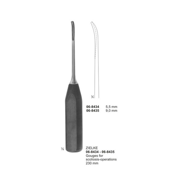 ZIELKE Gouges for scoliosis-operations 230 mm 5.5mm