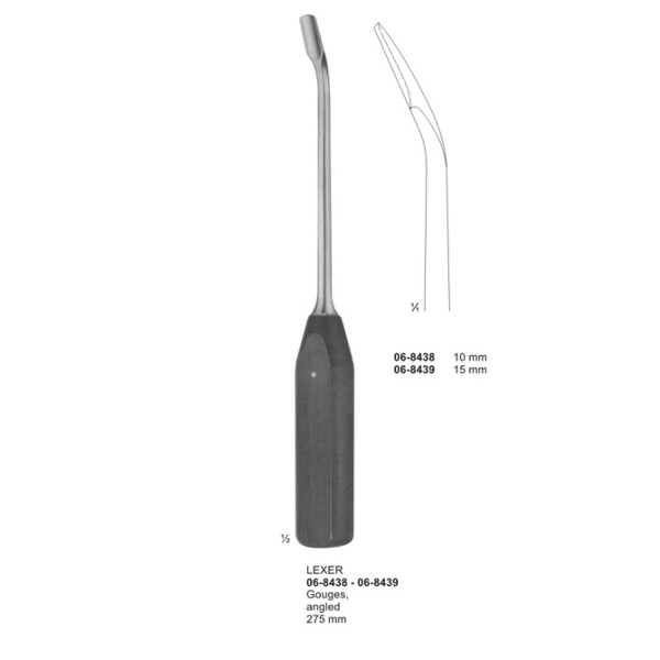 LEXER Gouges, angled 275 mm 10mm