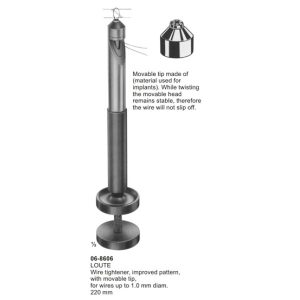 LOUTE Wire tightener, improved pattern, with movable tip, for wires up to 1.0 mm diam. 220 mm